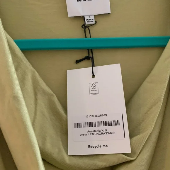 Reformation Anastasia Knit Dress — NWT in sold out color Lemongrass! - Picture 6 of 6